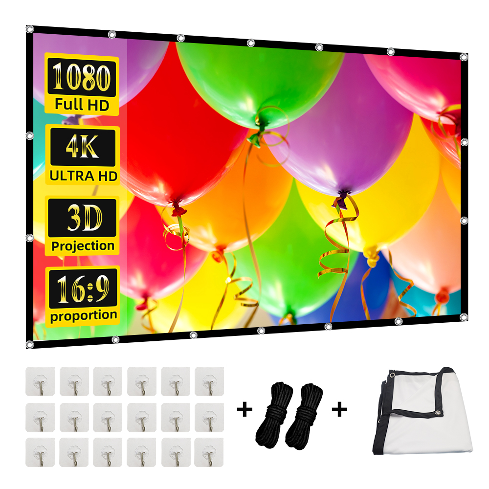 Home Cinema Screen - MIXITO Projektionsvorhang, 16: 9 Verhältnis, hohe
