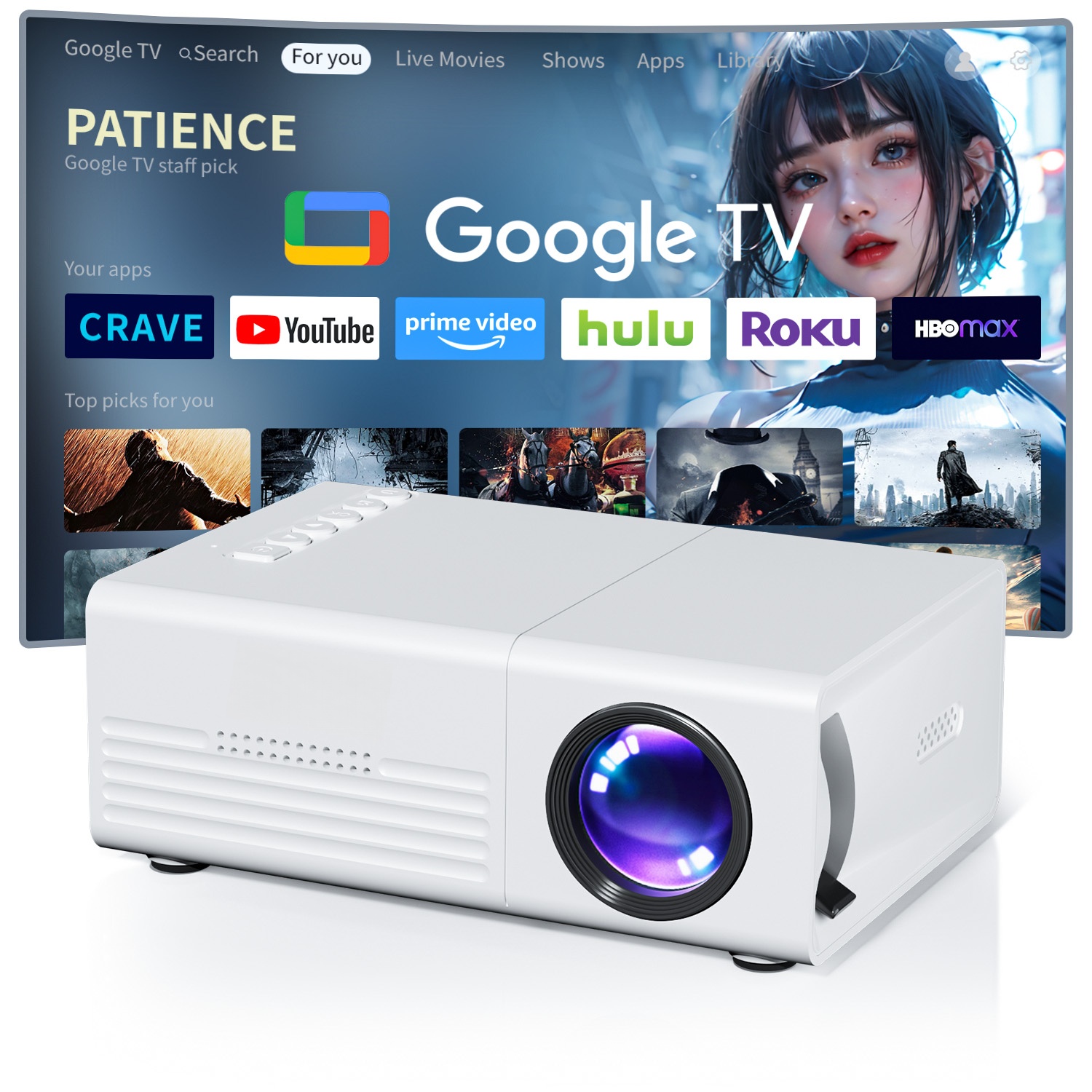 Home Cinema Media Player - Mini-Projektor TFT LCD WLAN Bluetooth Smart-Projektoren