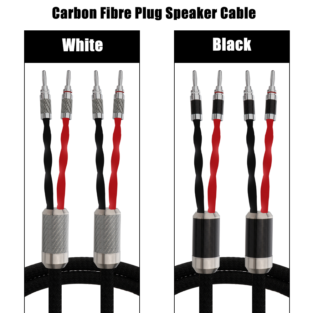 Home Cinema High End - High-End 6N OCC Lautsprecherkabel Kohlefaser Bananenstecker