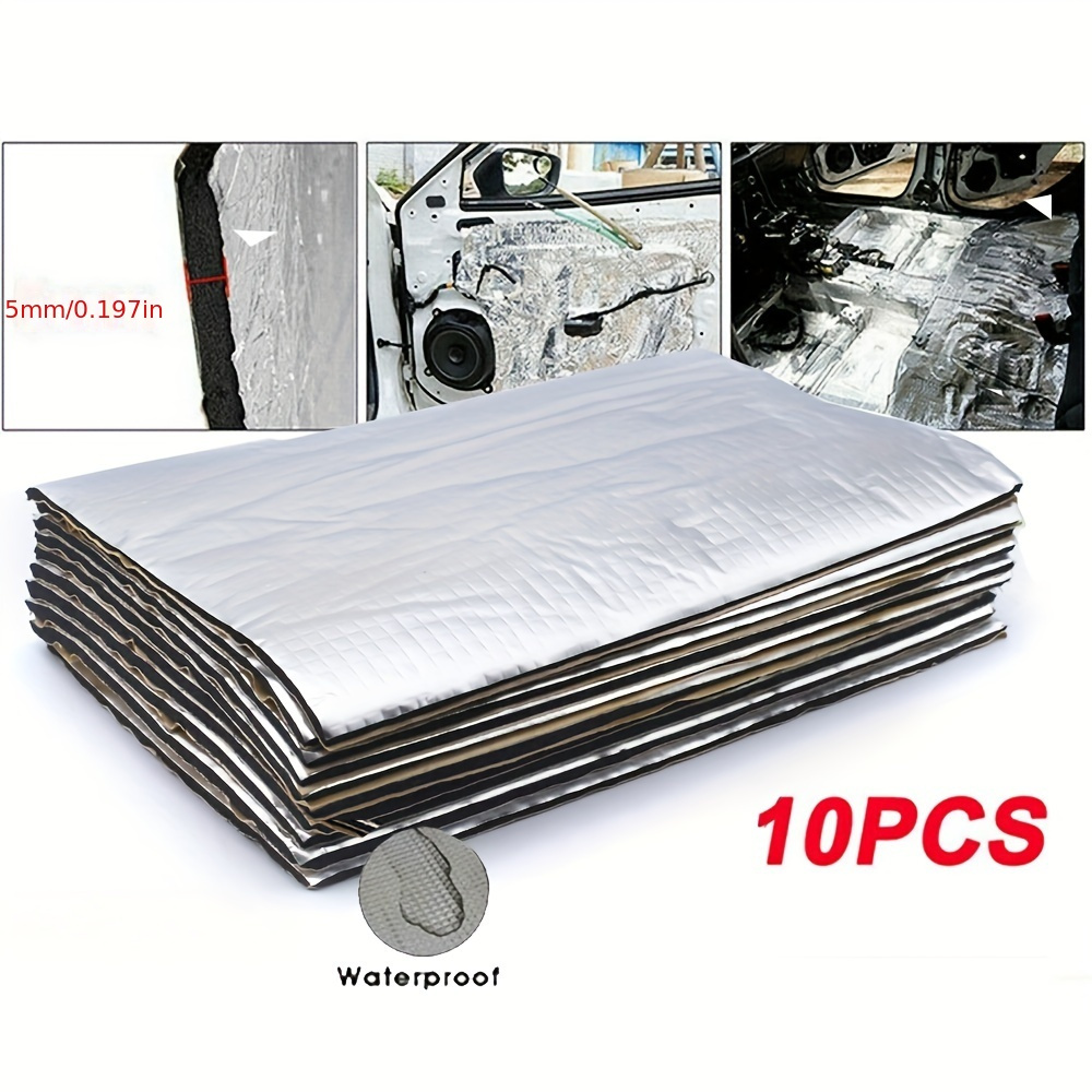 Noise Isolating Pad - Schalldämmung für Motorhaube, Quadratische Aluminiumfolie Wärmeisoliermatte,