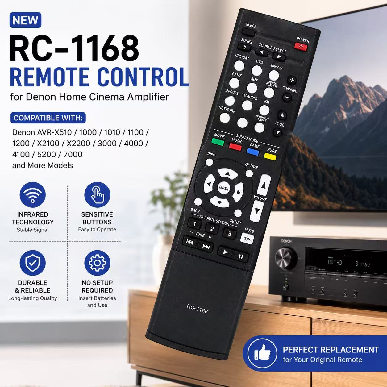 RC-1168 Neue Ersatzfernbedienu – Home Cinema Denon Bewertung und Preis